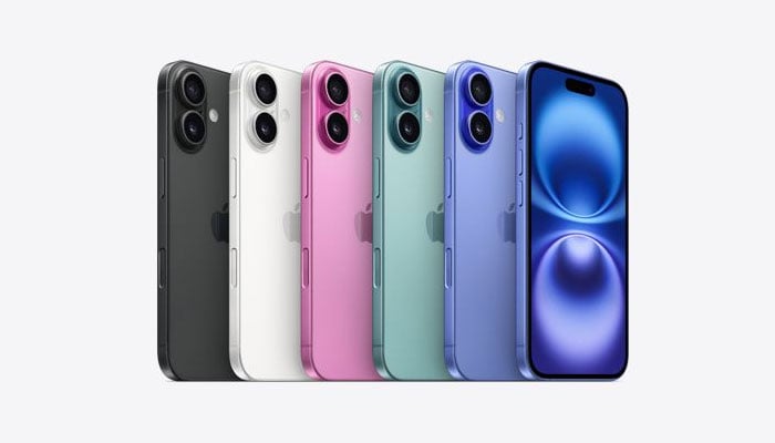 An undated image of iPhone 16. — Apple