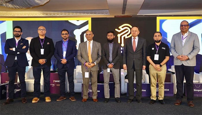 An image showing speakers in panel named AI Ignited: Powering Pakistan’s Fintech Next Decade at Karachi on July 16, 2025 — Supplied