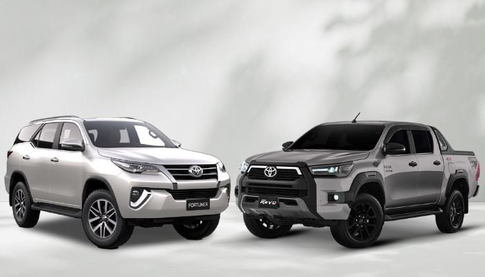 An undated image of Toyota Fortuner (left) and Revo (right). — Toyota/Canva
