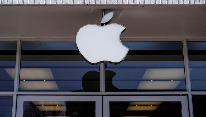 Logo of an Apple store is in Washington, US, January 27, 2022. — Reuters