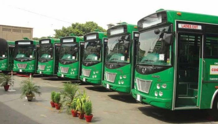 An undated image of Green Line Bus Rapid Transit. — Radio Pakistan