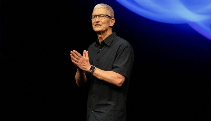 Apple CEO Tim Cook gives a presentation as Apple holds an event at the Steve Jobs Theatre on its campus in Cupertino, California, US, September 9, 2024. — Reuters