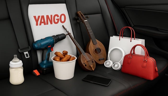 An undated image of some of the quirky items left behind in Yango rides, from fried chicken and baby bottles to drill machines and handbags. — Supplied
