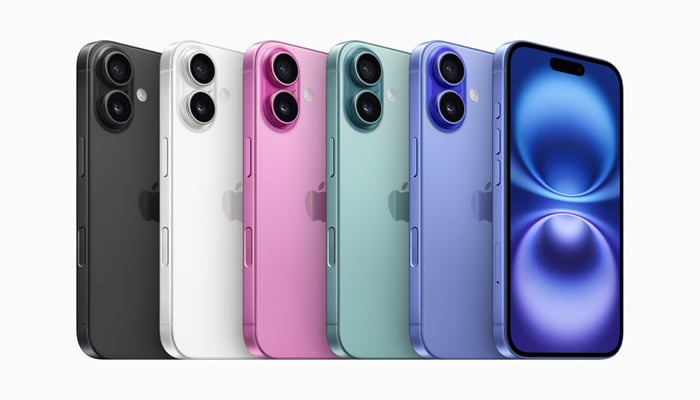 An undated image of iPhone 16. — Apple