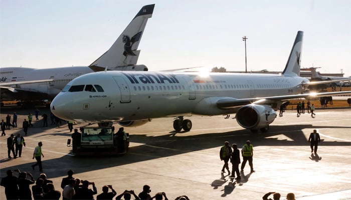 An undated image of Iran Air plane. — Getty Images