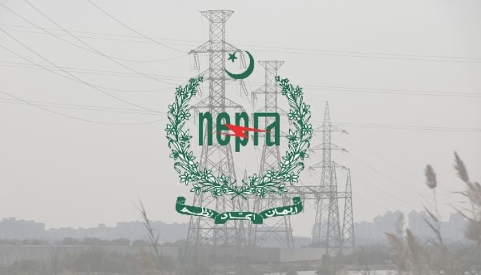 An undated image of a power transmission tower, alongside Nepra logo. — Canva