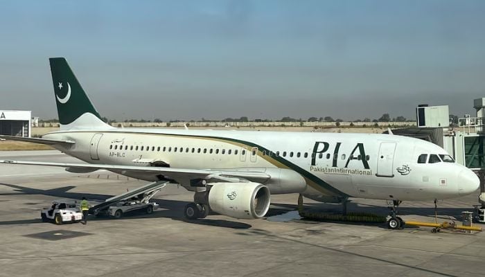 Pakistan International Airlines (PIA) plane at Islamabad International Airport, October 3, 2023. — Reuters