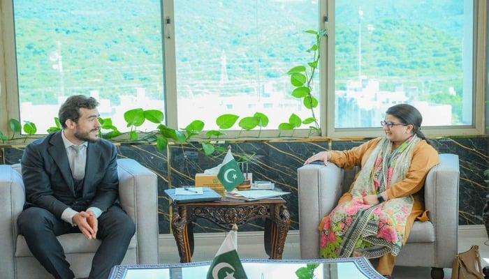 An image of IT Minister Shaza Fatima and Yango Tech Chief Operating Officer (COO) of Yango Tech Mr Evgeny Chernikov. — Supplied