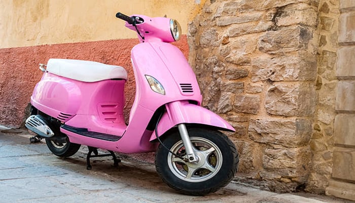 An undated image of pink EV scooter. — iStock