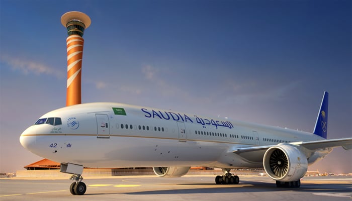 An undated image of Saudi Airlines plane. — Saudia