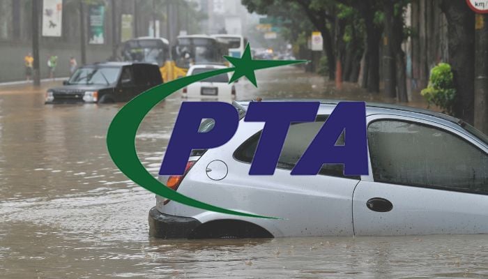An undated image of the PTA logo and a picture of a flood. — PTA/Canva