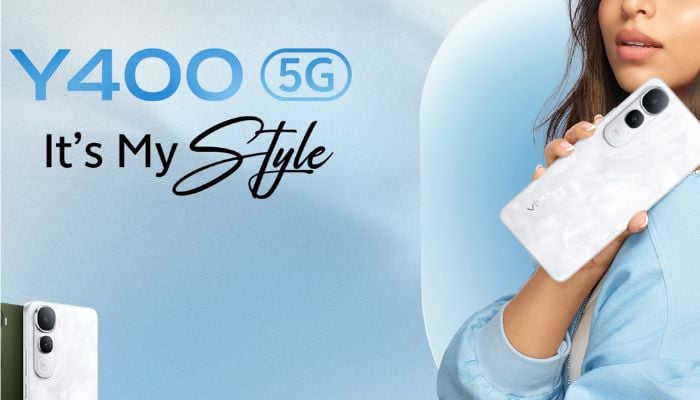 An undated image of a girl holding Vivo Y400. — Vivo