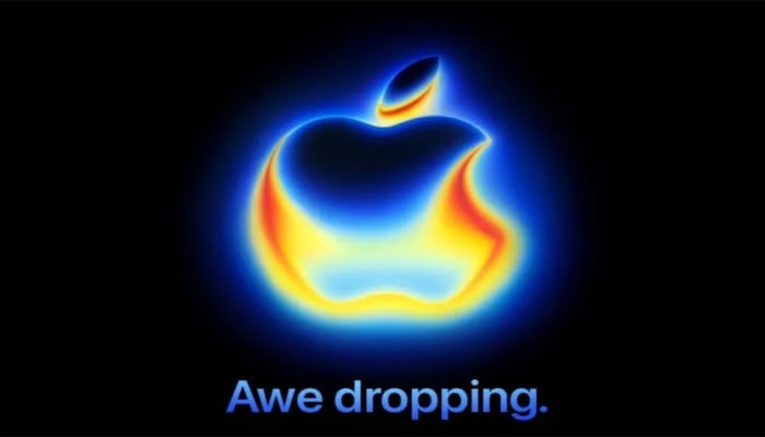An undated image of Awe Dropping event poster. — Apple