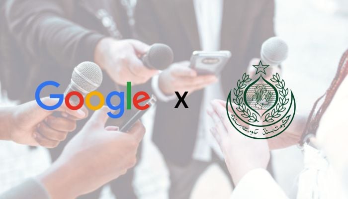 An undated image of Google and Sindh government logos. — Google/Sindh government/Canva