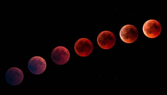 An undated image of Blood Moon phases. — Canva