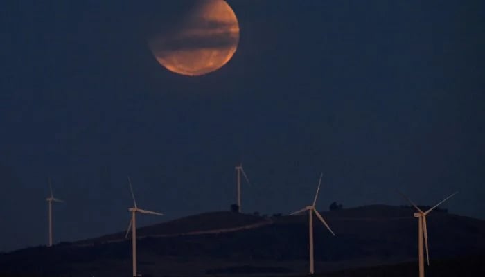 A lunar eclipse turns Moon red near Australian capital city of Canberra on March 14, 2025. — AFP