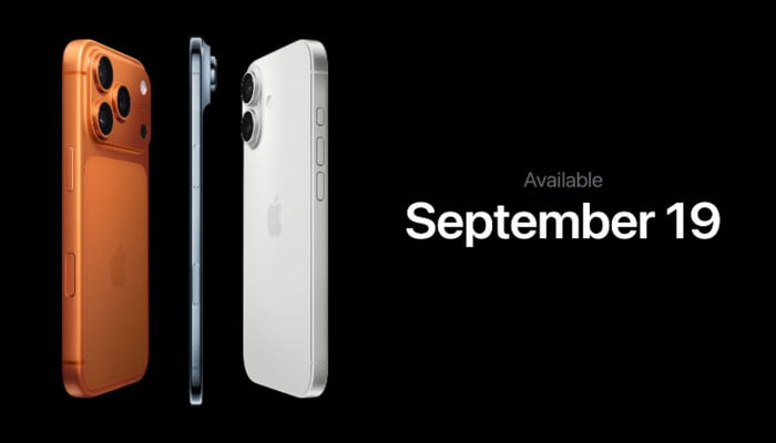 A screengrab, taken from Apples Awe Dropping event live stream on September 9, 2025, shows iPhone 17 Pro models. — Apple/YouTube