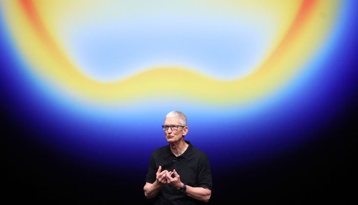 Apple CEO Tim Cook speaks as Apple holds an event at the Steve Jobs Theater on its campus in Cupertino, California, US September 9, 2025. — Reuters