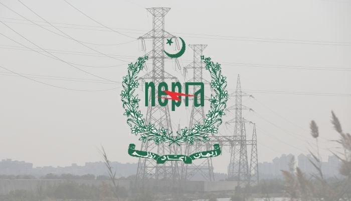 An undated image of a power transmission tower, alongside Nepra logo. — Canva