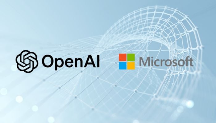 An undated image of OpenAI and Microsoft logos. — OpenAI/Microsoft/Canva