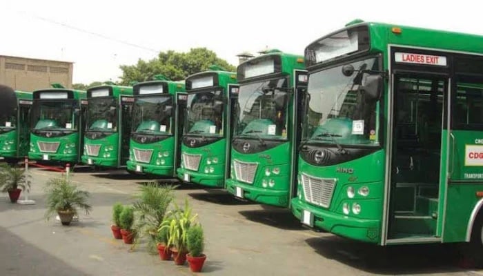 An undated image of Green Line Bus Rapid Transit. — Radio Pakistan