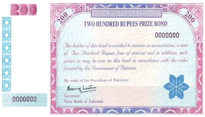 An undated image of Rs200 prize bond. — State Bank of Pakistan